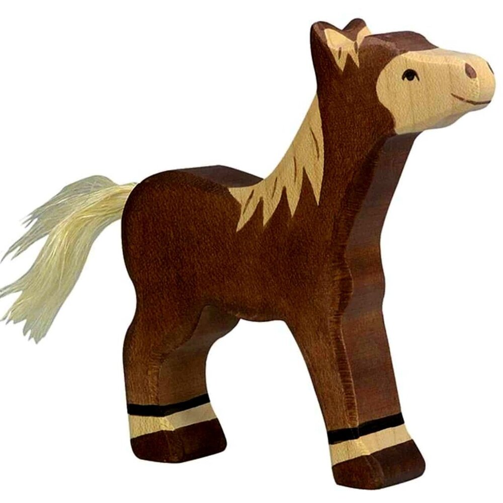 NWT Holztiger Wooden Toys Brown Foal